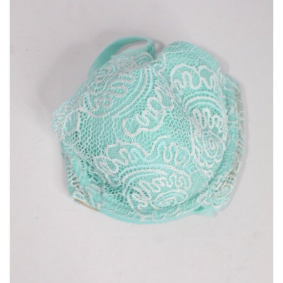Victoria Secret Very Sexy 38D Boho Robin Egg Blue Cream Lace Padded Push Up Bra - Picture 13 of 14